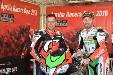 Max Biaggi e Loris Capirossi di nuovo insieme in pista con l’Aprilia RSV4